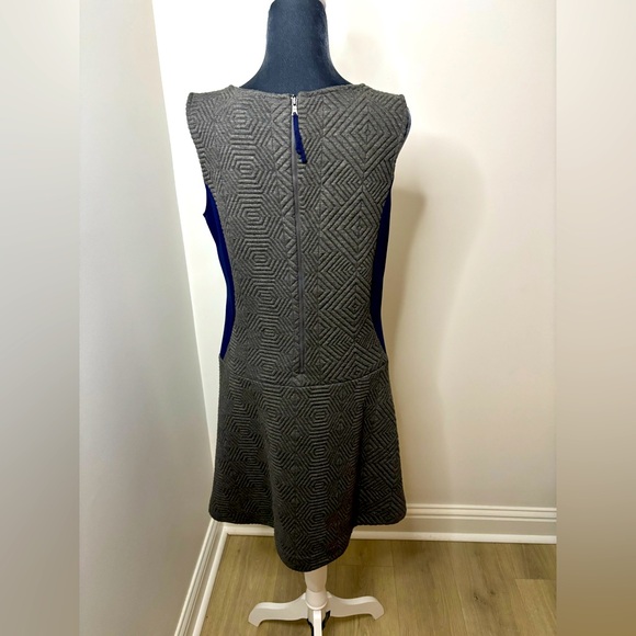 NWT Anthropologie Maeve Grey & Blue Ludlow Quilted Panel Mini Size L - Picture 4 of 10